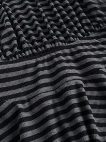 ROMWE Grunge Punk 2pcs Women Vintage Sexy Backless Colorblock Striped Wrap Scarf & Mini Dress Set