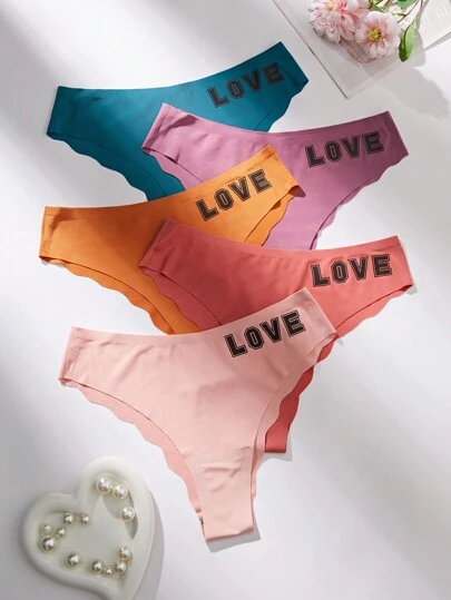 5 条装无缝女式三角内裤，纯色，休闲时尚，适合日常穿着