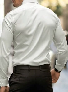Manfinity Mode Men's Solid Color Long Sleeve Shirt