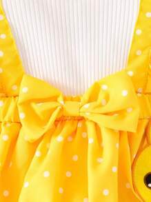 SHEIN Body neonata a pois con cappuccio per primavera/autunno, pagliaccetto con stampa a pois, collo rotondo, maniche a campana