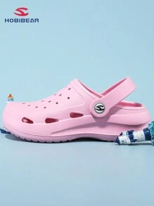 1 双 Hobibear 女童可爱柔软舒适镂空木屐，时尚幼儿学步鞋，粉色儿童沙滩凉鞋平底，适合所有季节 - 粉色 - 查看 4