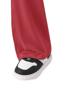SHEIN Wildeya Teen Girl 2024 Autumn/Winter New Micro Flare Leg Pants, Sports College Style Casual Versatile Long Trousers