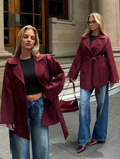 Forever 21 秋冬女士勃艮第大衣 / Y2k / 优雅服装 / 勃艮第长袖 / 圣诞服装 / 新年服装 / 节日派对女士大衣 / 勃艮第风衣 / 节日服装 / 新年 / 宽松大衣 / 勃艮第正装大衣 / 节日女士服装 / 圣诞大衣 / 除夕服装 / 勃艮第大衣 / 勃艮第夹克 / A 形 / 派对勃艮第风衣 / 长袖大衣