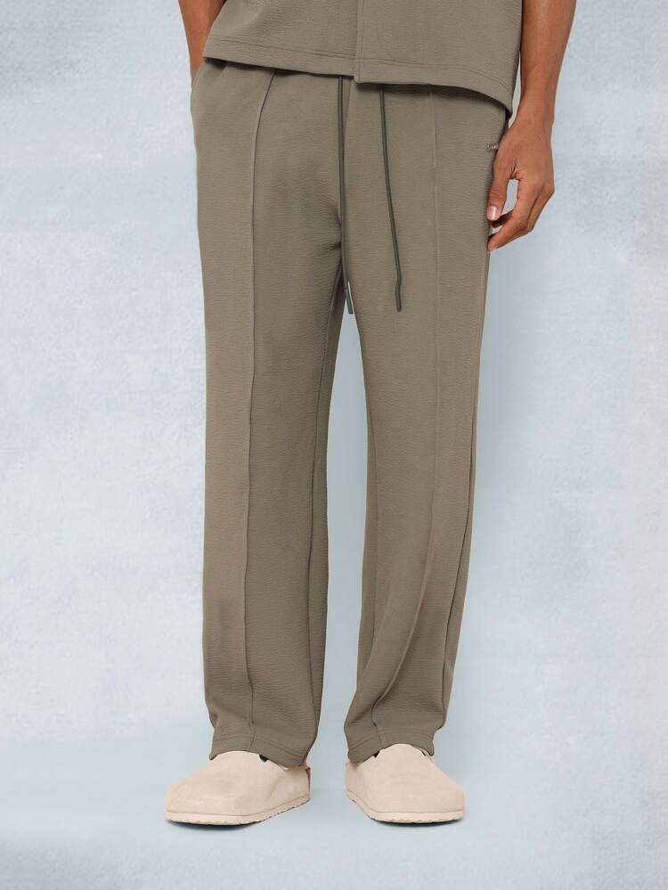 Textured Two-Piece Shirt And Jogger Set