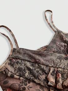 ROMWE Hippie Women's Casual Dress, Simple & Fashionable For Everyday Wear - Brown - View 3