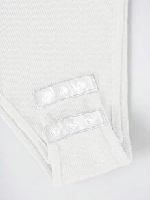 INAWLY Kvinnors casual mångsidig bodysuit i enfärgad - Vitt - Visa 4