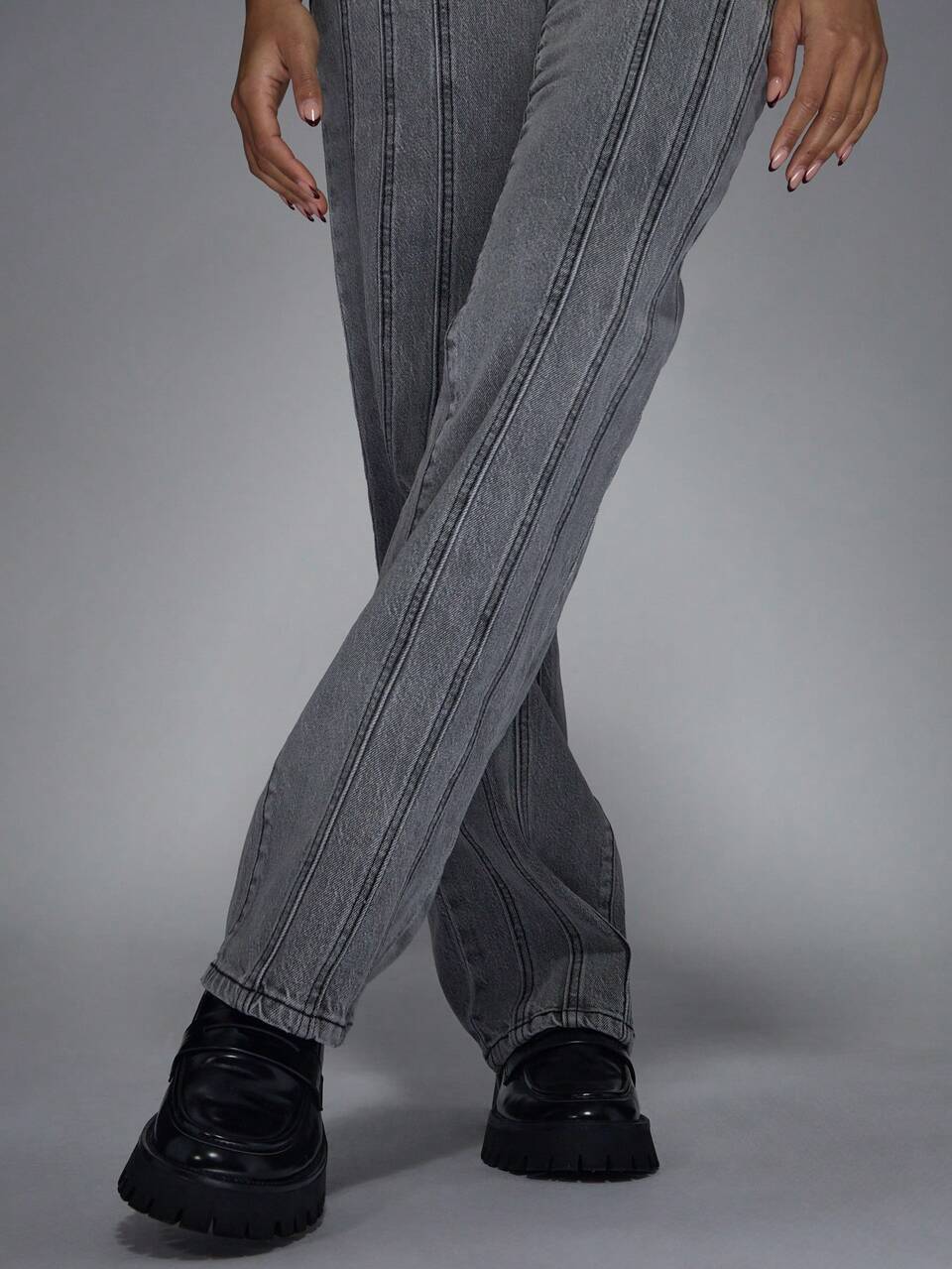 MISSGUIDED Streetwear Vertical Seam Straight Leg Denim Pants Y2K Baggy Jeans High Waisted Retro Raw Indigo Casual Pants All Season Fashion Bottoms
