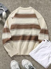 Claim Dot Áo len sọc Colorblock thường ngày cho nam, Thu/Đông - Nhiều màu - Xem 2