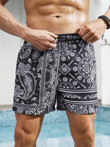Surfspeed Men's Simple Fashion Casual Beachside Shorts - Black and White - View 7