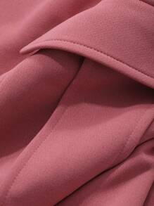 DAZY Women's Loose Solid Color Wide Leg Pants With Pockets & Elastic Waist Sweatpants - Pink - View 5