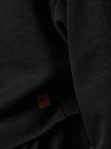 SUMWON Oversized Athletic Sweatshirt Winter Streetwear Pullover Crew Neck Sports Casual Graphic Back Print Training Workout Autumn Fall Collection - Black - View 6