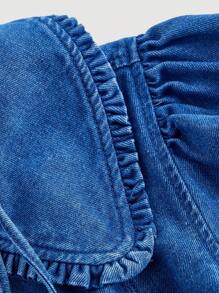 SHEIN MOD Women's Denim Jacket, Casual & Simple Style For Everyday Wear - Blue - View 4