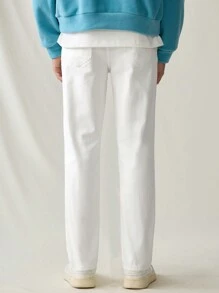 Manfinity Hypemode Vaqueros rectos y slim casuales blancos para hombre, Urban Chill