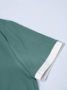 Calvaya Damen Sommer Colour-Block Rundhals Kurzarm Lässig T-Shirt Grafikdruck Damenshirts