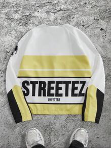 Manfinity VCAY Men's Digital Print Loose Woven Long Sleeve Jacket, For Fall Winter - Yellow - View 2