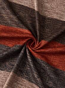 Casual Raglan Sleeve Color-Block Striped Long Sleeve Printed Crew Neck T-Shirt, Spring & Autumn
