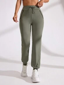 Easithlete Pantaloni sport uni de damă, de culoare uni, ținute de zi cu zi