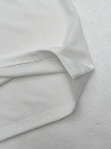 Manfinity EMRG Manfinity Streetrush 男式街头风格白色皇冠图案超大 T 恤，男友礼物，圣诞礼物 - 白色 - 查看 3