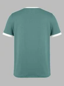 Calvaya Damen Sommer Colour-Block Rundhals Kurzarm Lässig T-Shirt Grafikdruck Damenshirts