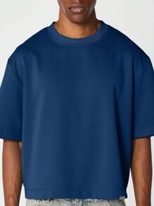 SUMWON 短款优质重磅基本款 T 恤 - 水鴨藍 - 查看 4