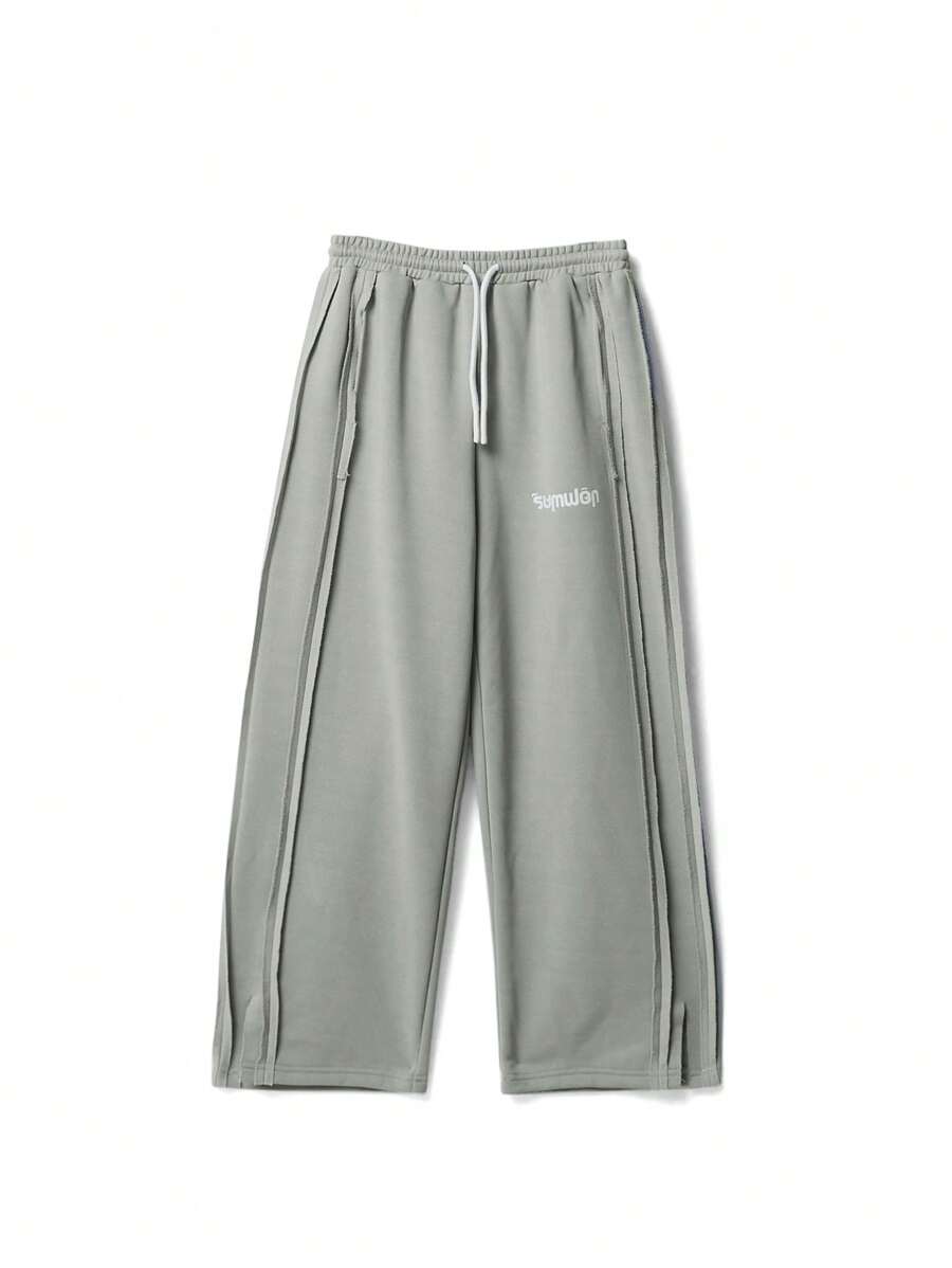 SUMWON Premium Fleece Jogger Sweatpants Relaxed Fit Drawstring Waist Side Panels Athletic Training Casual Wear Winter Fall Sports Workout - Grey - View 1