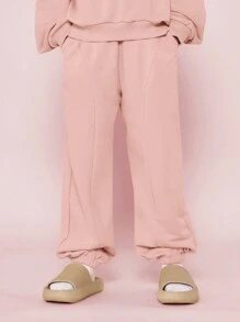 SUMWON Conjunto de 2 piezas para niñas preadolescentes con sudadera de ajuste regular con estampado gráfico de flores y pantalón de chándal