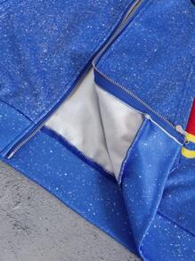 Manfinity EMRG Sudadera con capucha casual con cremallera y estampado de letras para hombre, para otoño/invierno