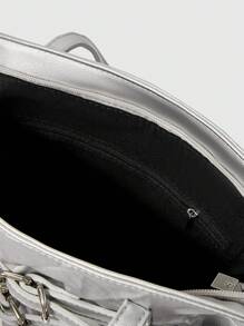 ROMWE Grunge Punk Jednolita kolorowa modna damska torba na ramię, odpowiednia do codziennych dojazdów do pracy i podróży