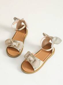 Girls' Summer Sandals, Children Shoes, Little Girl Gold Color Flat Sandals, Teenage Casual Sandals