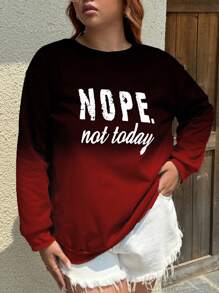 INAWLY Plus Size Women's Spring Autumn Letter Print Crew Neck Long Sleeve Casual Sweatshirt Graduation,Back To School Outfits,Graduation,Teacher Outfits For Women,Back To School Pullover Fall Outfit