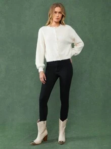 WESTFADE Winter Holiday Party Christmas New Years Eve Going Out Premium Denim Ultra High Rise High Waisted Stretch Fitted Skinny Jeans