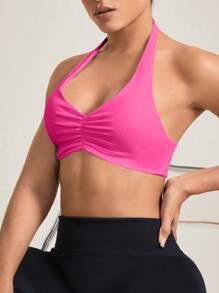 SHEIN Sport Studio Top canotta da allenamento minimalista, a tinta unita, con spalline a spaghetti e schiena aperta