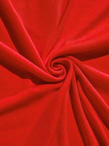 SHEIN Clasi Plus Size Red Round Neck Cloak Sleeve Mini Dress, For Spring, Valentine's Day - Red - View 7