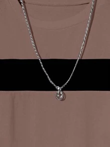 SHEIN Tween Boy Casual Sports Knit Crew Neck Colorblock T-Shirt, Autumn/Winter - Brown - View 7