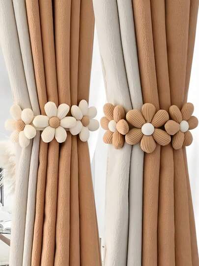 45cm可爱花朵窗帘绑带 窗帘门帘纱绑绳 窗饰 家居装饰 秋季装饰 圣诞装饰 适用于客厅 卧室 浴室 窗台 厨房 阳台