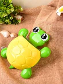 1pc Adorable Turtle Wall Organizer With Strong Suction Cups Cute Cartoon Toothbrush Holder & Bathroom Storage Rack For Multi-Use PP Container For Toothpaste, Pens, Makeup Brushes Space-Saving Travel Organizer, Nursery Decor Storage - Multicolor - View 2