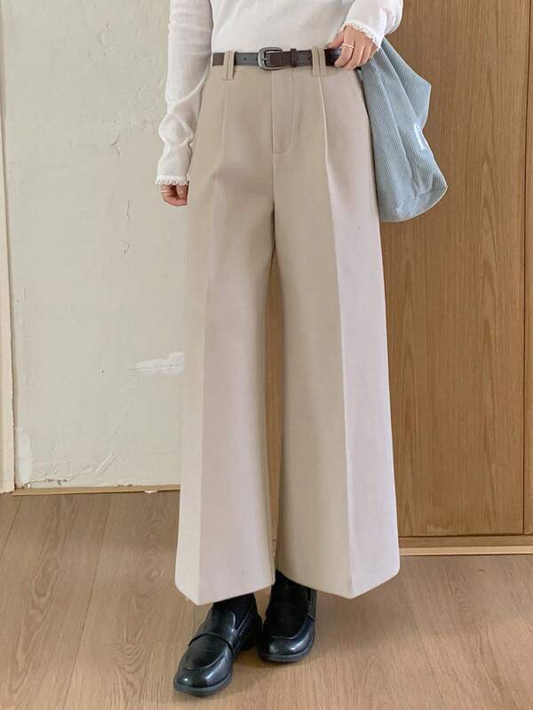 DAZY Women's High Waist Slimming Loose Straight Leg Dress Pants