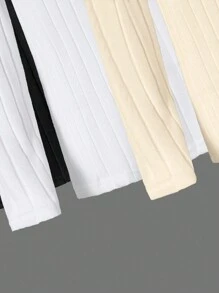 SHEIN 3pcs/Set Casual Basic Slim-Fit Turtleneck Knit T-Shirts