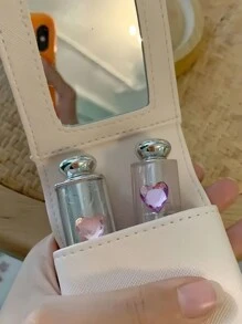 Bear Print Cosmetic Pouch Mirror Included Travel Organizer Lipstick Storage Case Velvet Lining Compact Carry On The Go Essential Zipper Closure Gift Idea