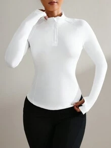 Luźna, jednokolorowa, stójka, dopasowany krój, sportowa bluza z zamkiem błyskawicznym