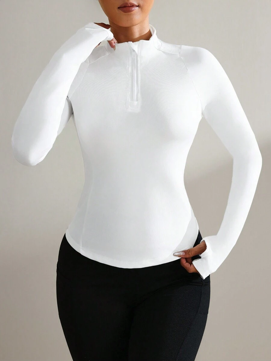 Luźna, jednokolorowa, stójka, dopasowany krój, sportowa bluza z zamkiem błyskawicznym