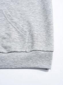 Slaydiva Felpa con cappuccio casual e minimalista con stampa di labbra, vestibilità morbida, per donne