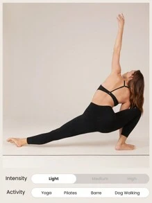 GLOWMODE Áo ngực thể thao có thể điều chỉnh hai lớp FeatherFit™ Hỗ trợ ánh sáng phòng tập Yoga tác động thấp - màu đen - Xem 6