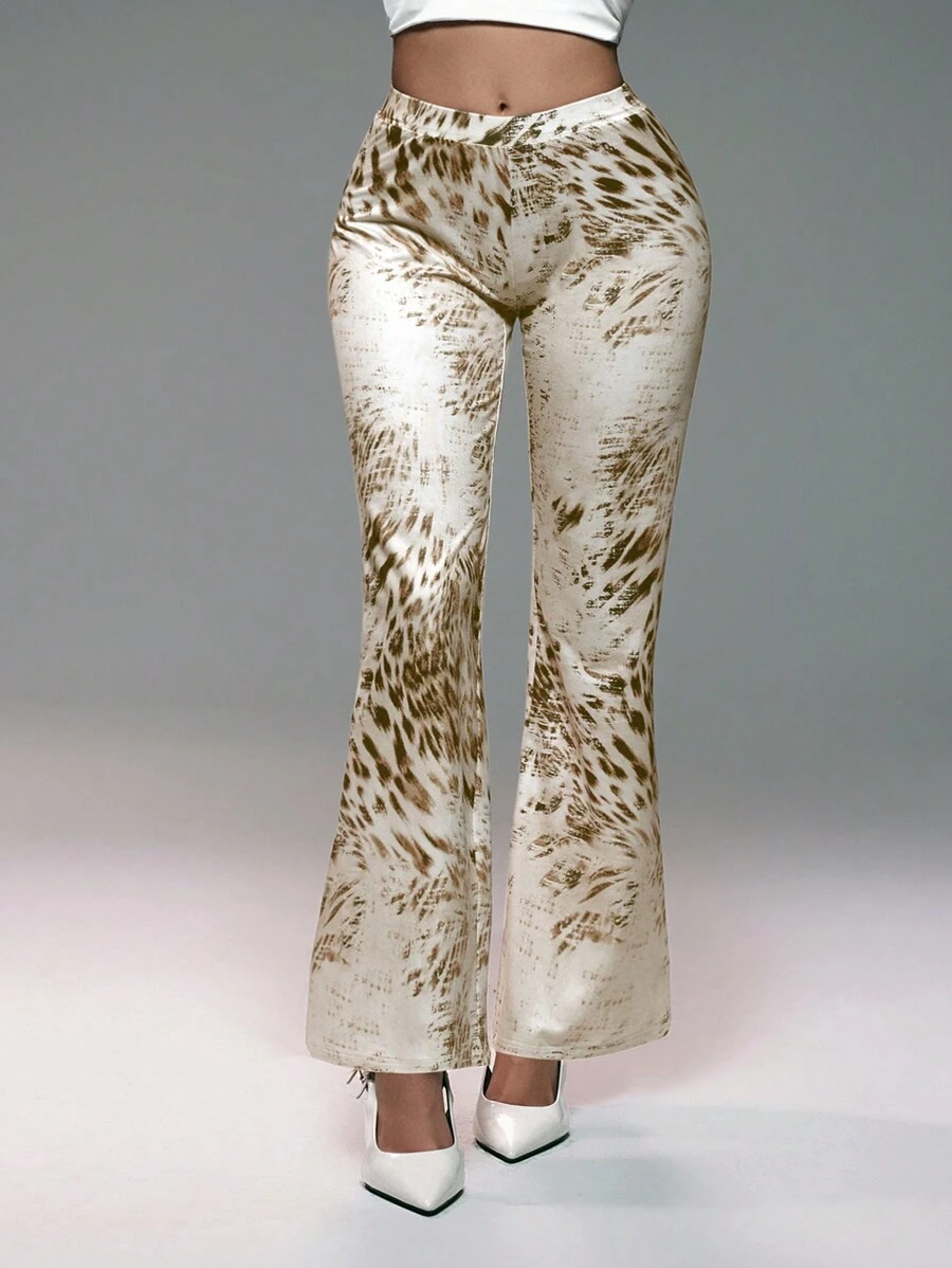 Zolique BAE Fashionable Retro Leopard Print Skinny Fit Women Pants Fall Cloth For Women - Multicolor - View 1