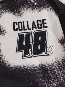 家庭同款图案套头卫衣，带口袋，个性化泥地赛车、摩托车越野赛、自行车、汽车、卡车、方格旗设计，休闲街头风 - 深灰色 - 查看 7