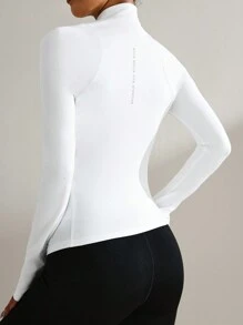 Luźna, jednokolorowa, stójka, dopasowany krój, sportowa bluza z zamkiem błyskawicznym