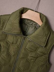 Chiquease Women Solid Color Zipper Front Casual Vest, Winter Clothes Jacket