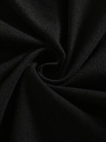 SHEIN Girls' 3pcs Pajama Set: Check Heart Print Knit Comfy Long Pants, Short Sleeve & Long Sleeve Tops, Sleepwear - Black - View 3