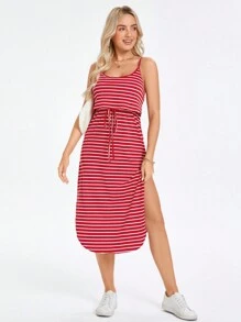 SHEIN LUNE 休閒運動款條紋女士背心裙