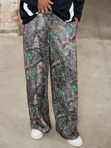 Manfinity EMRG Men's Fashionable Branch Print Drawstring Waist Sweatpants - Multicolor - View 6